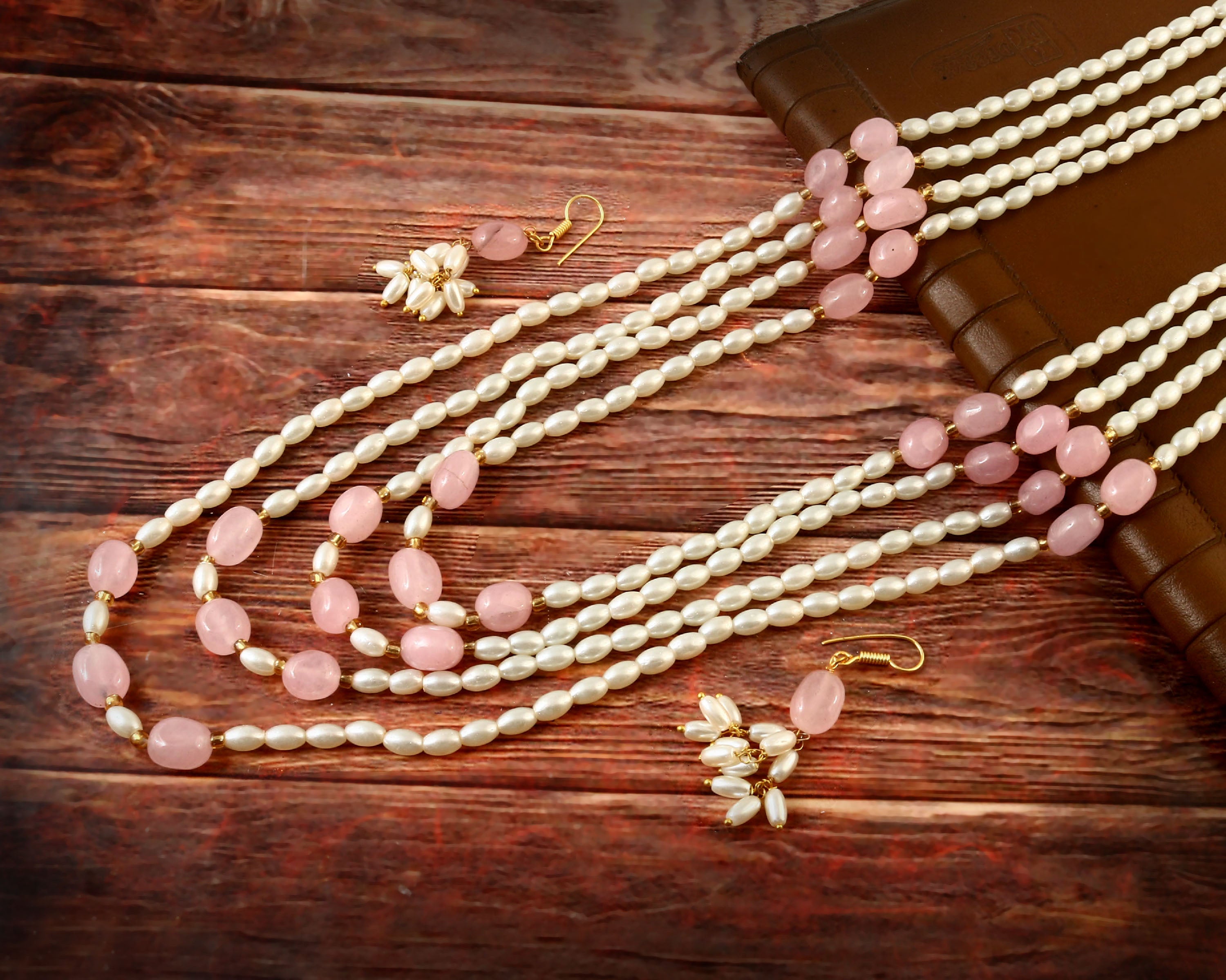 BM-117 - Jadau Kundan Beads Necklace with Emerald