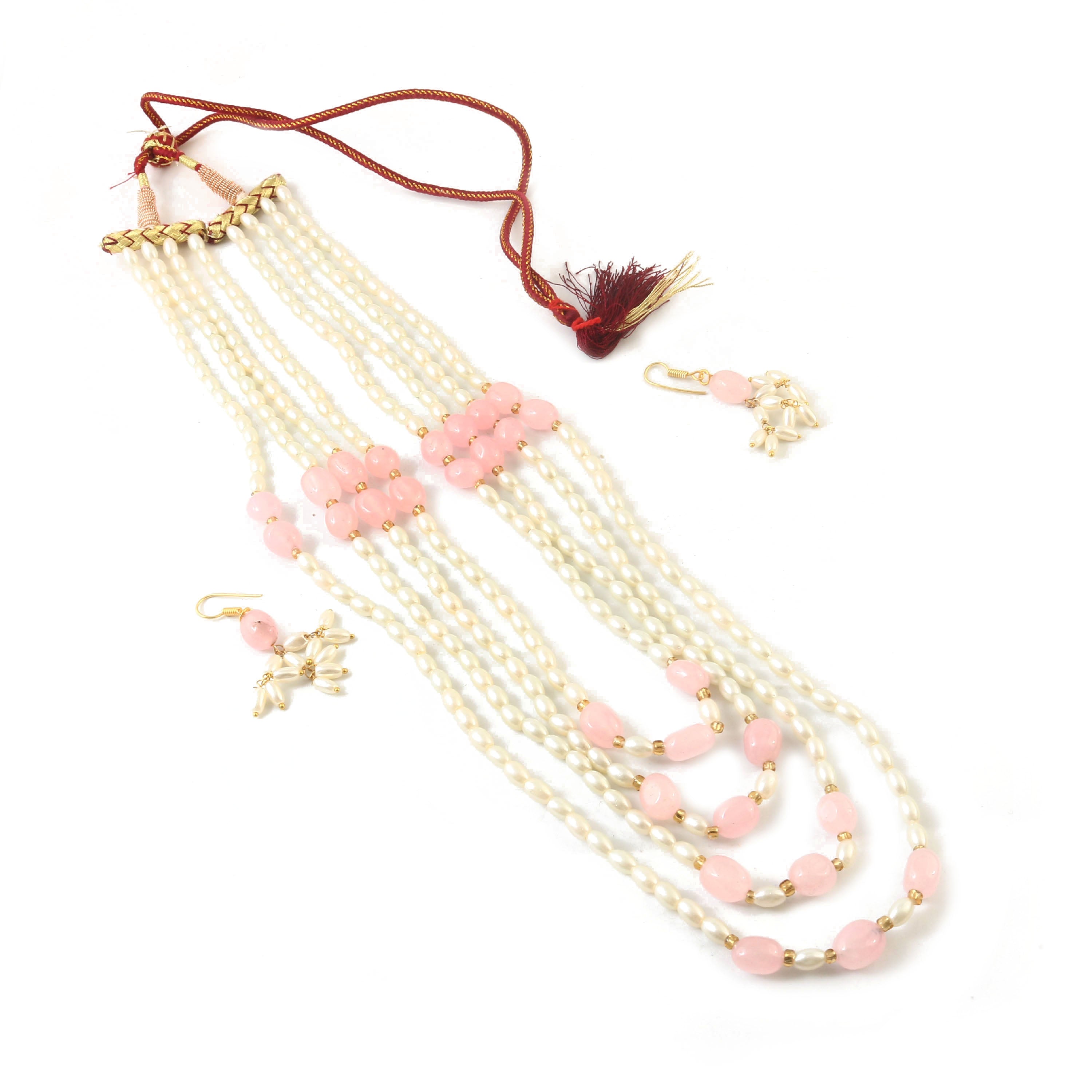 BM-117 - Jadau Kundan Beads Necklace with Emerald