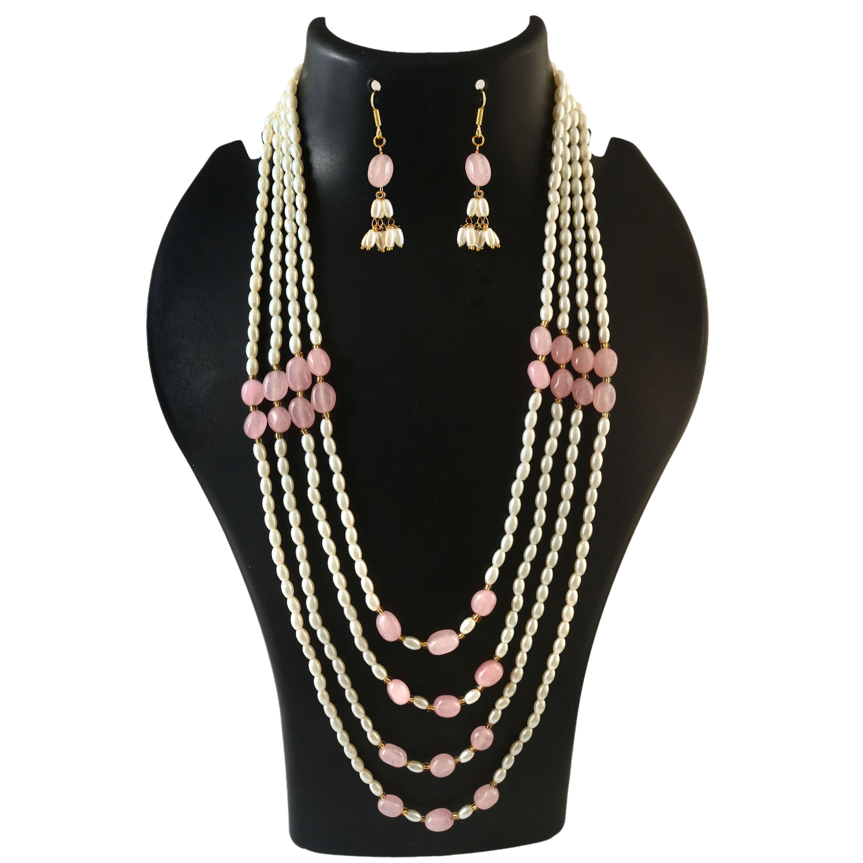 BM-117 - Jadau Kundan Beads Necklace with Emerald