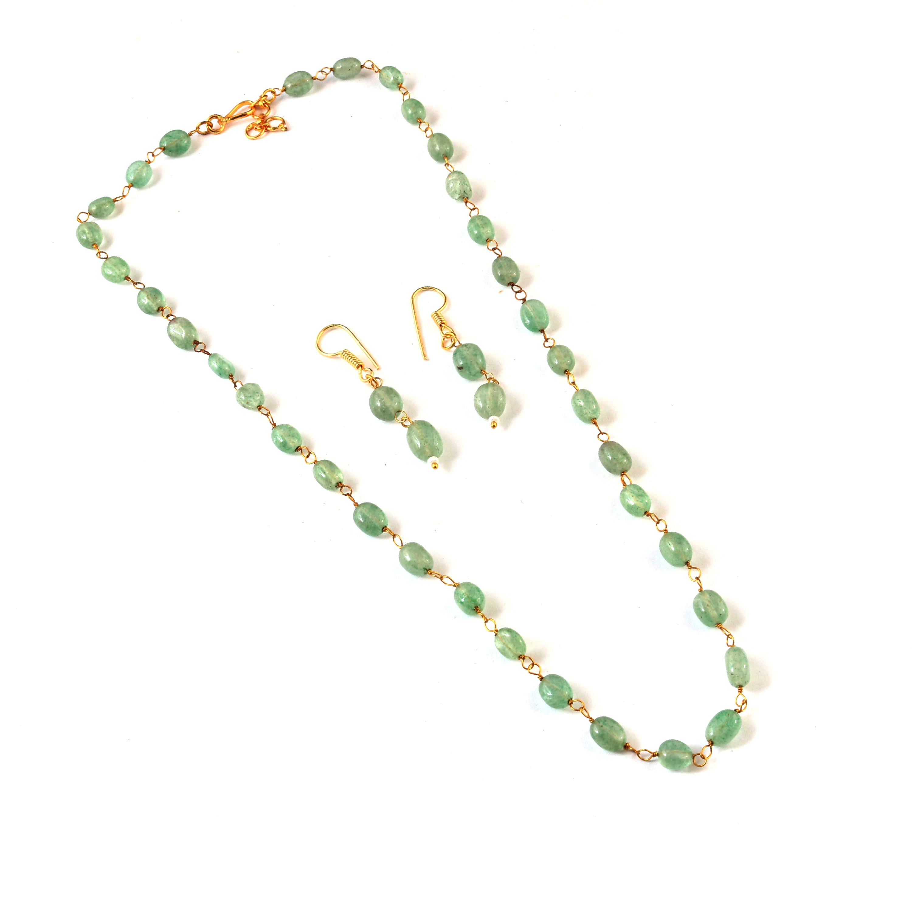 BM-121 - Jadau Kundan Beads Necklace with Emerald