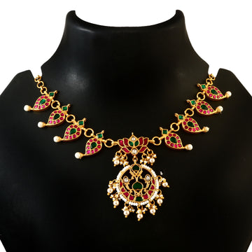 NK-164 - Jadau Kundan Necklace with Emerald