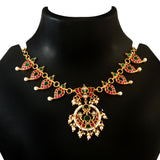 NK-164 - Jadau Kundan Necklace with Emerald