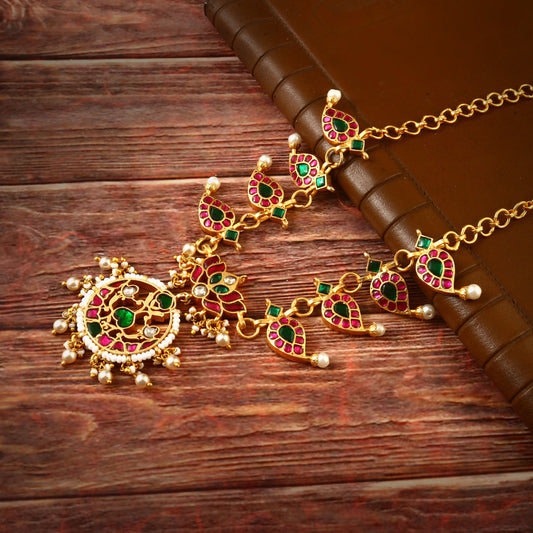 NK-164 - Jadau Kundan Necklace with Emerald