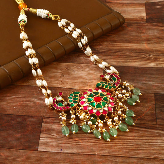 NK-170 - Jadau Kundan Necklace with Emerald