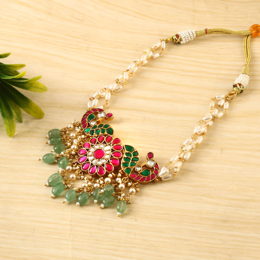 NK-169 - Jadau Kundan Necklace with Emerald