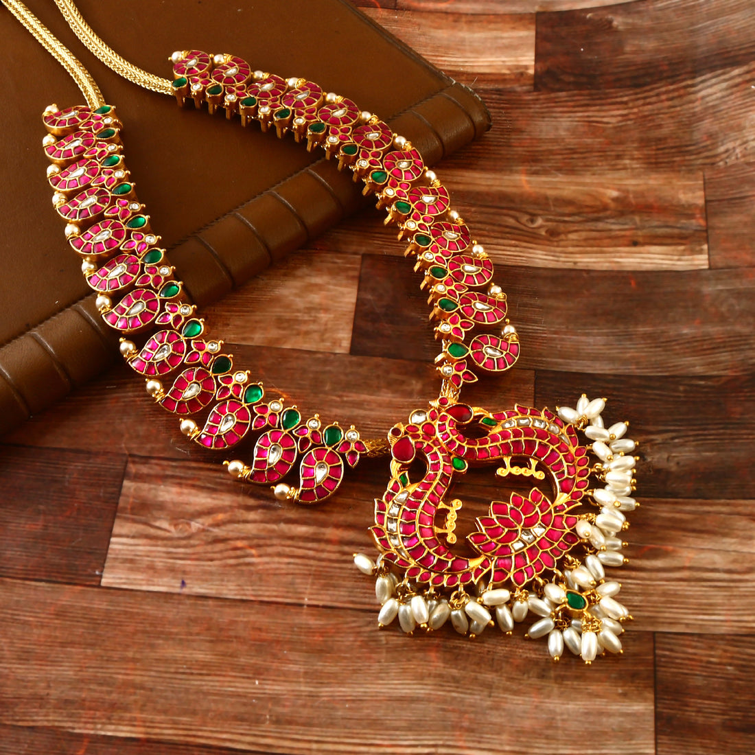 NK-167 - Jadau Kundan Necklace with Emerald