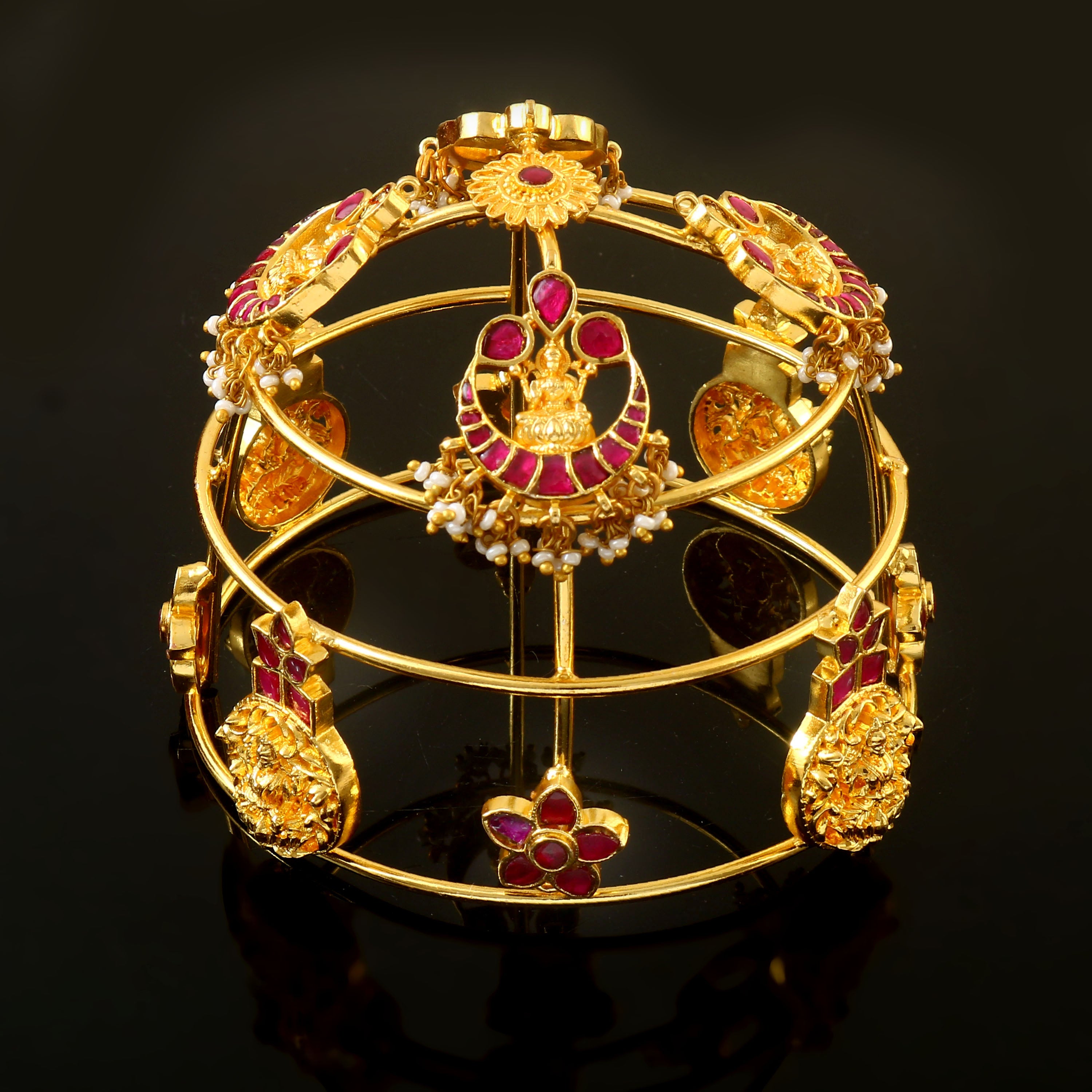 JD-101 - Jadau Kundan Jadebille with Emerald