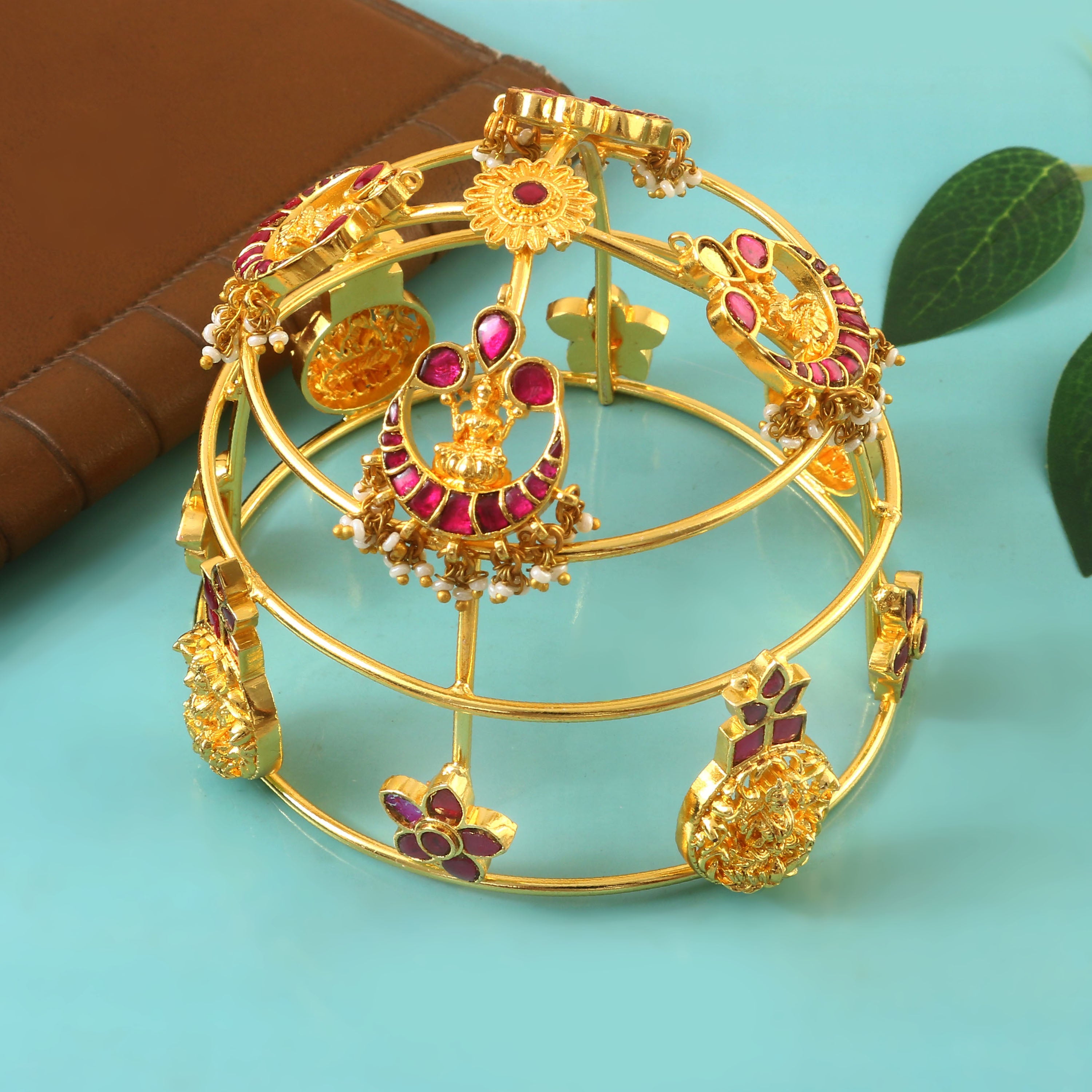 JD-101 - Jadau Kundan Jadebille with Emerald