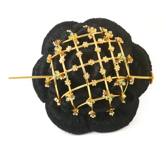 JD-102 - Jadau Kundan Jadebille with Emerald