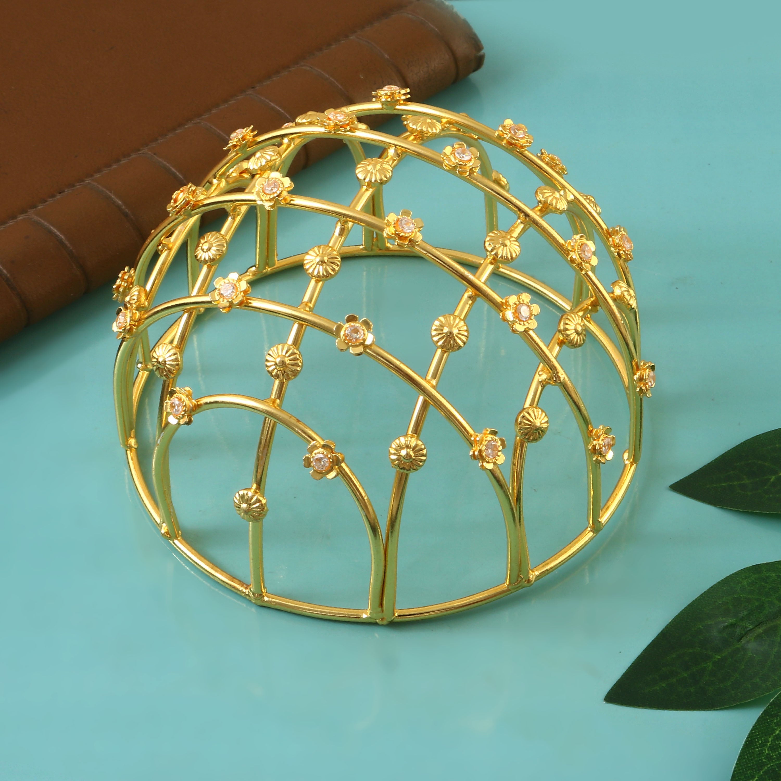 JD-103 - Jadau Kundan Jadebille with Emerald