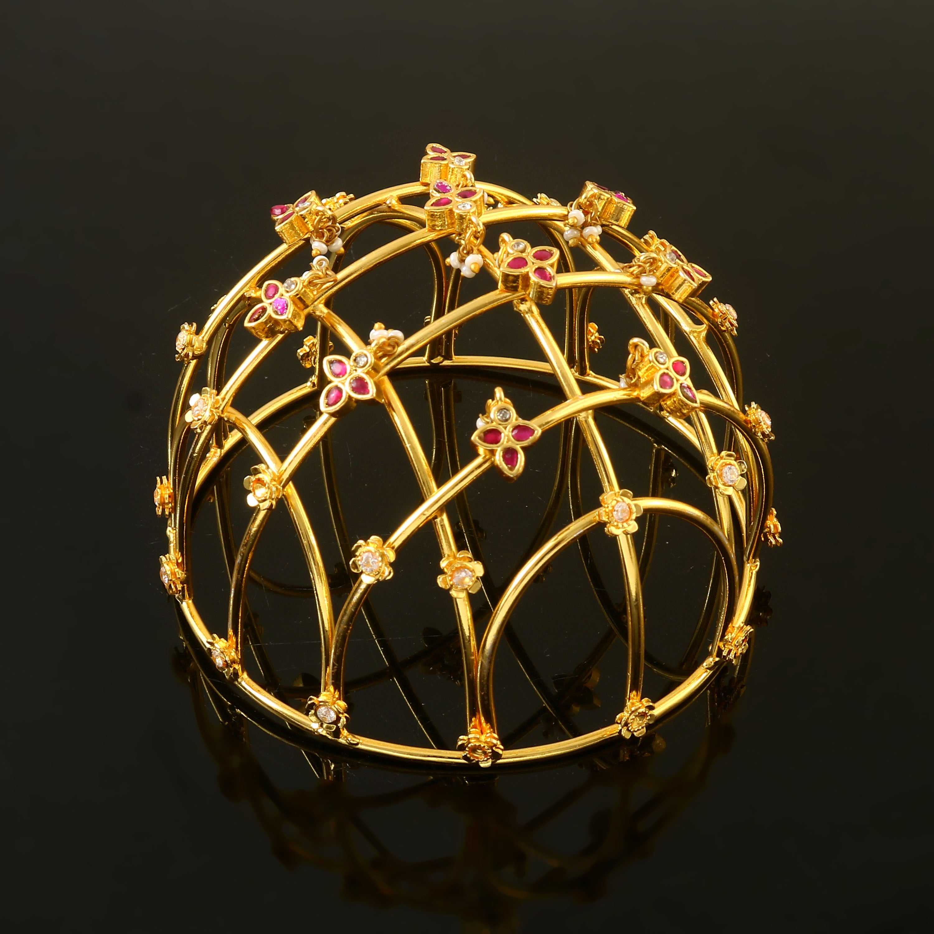 JD-106 - Jadau Kundan Jadebille with Emerald