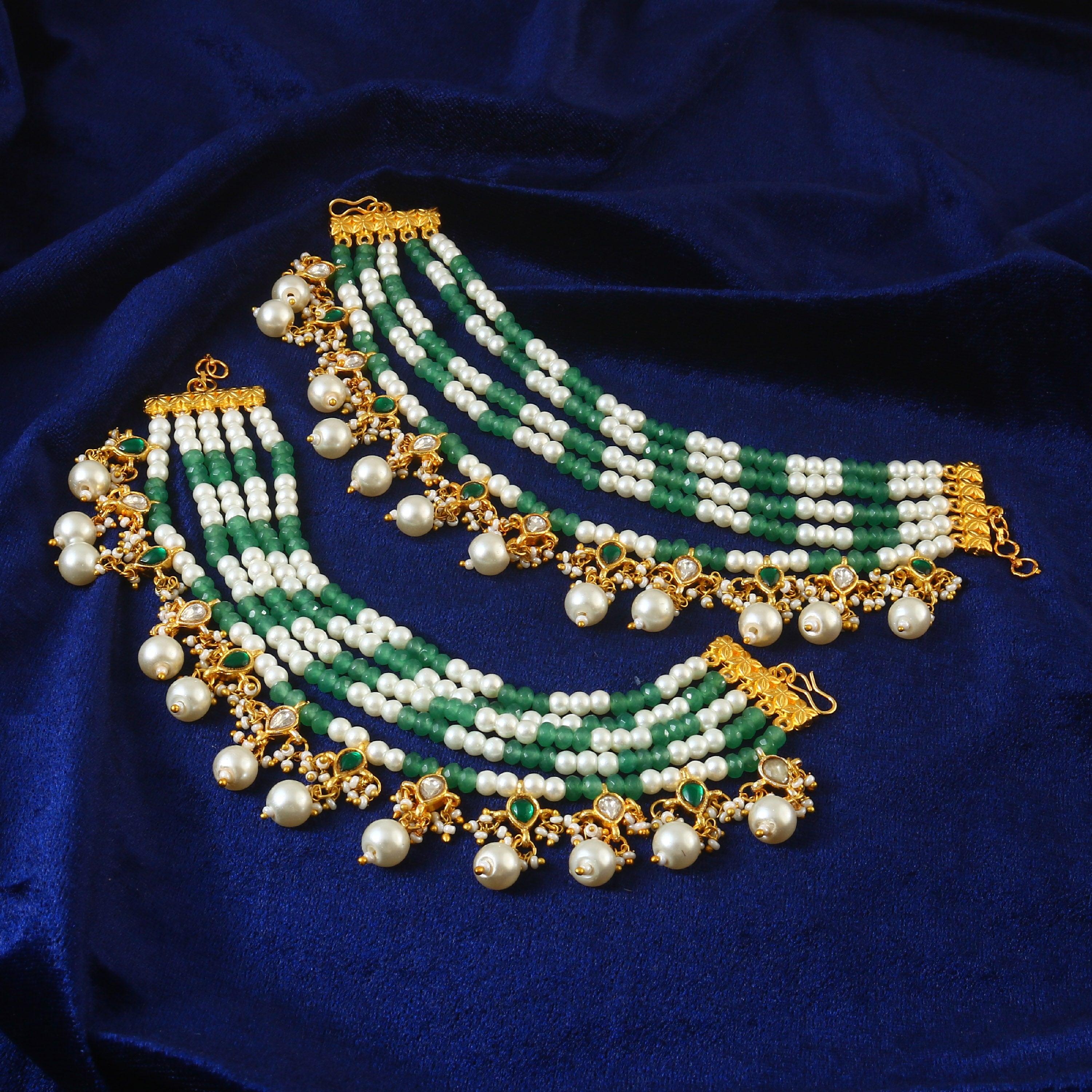 MA-107 - Jadau Kundan Maatal with Emerald