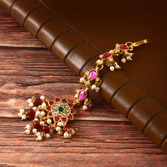 MT-117 - Jadau Kundan Mangtika with Emerald