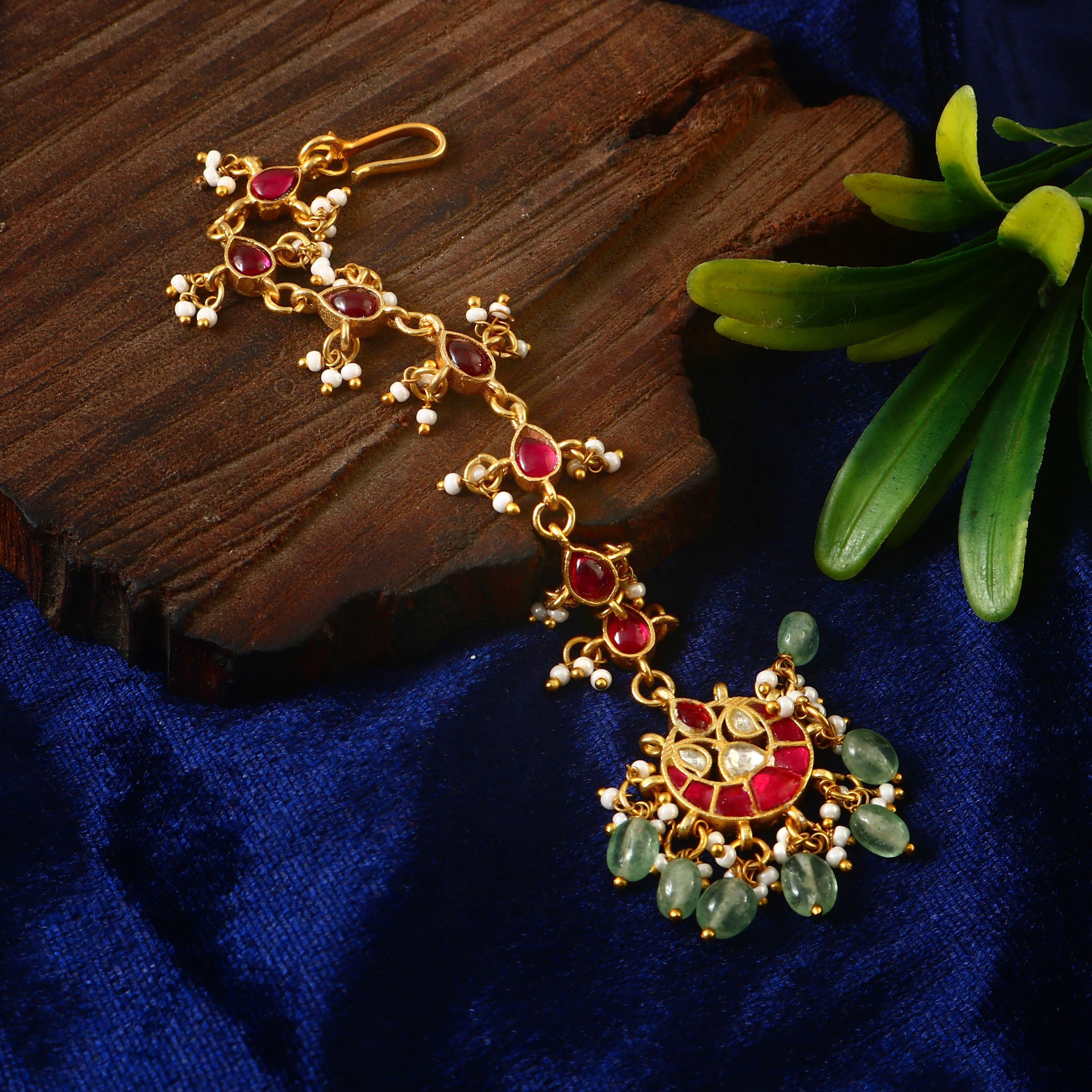 MT-118 - Jadau Kundan Mangtika with Emerald