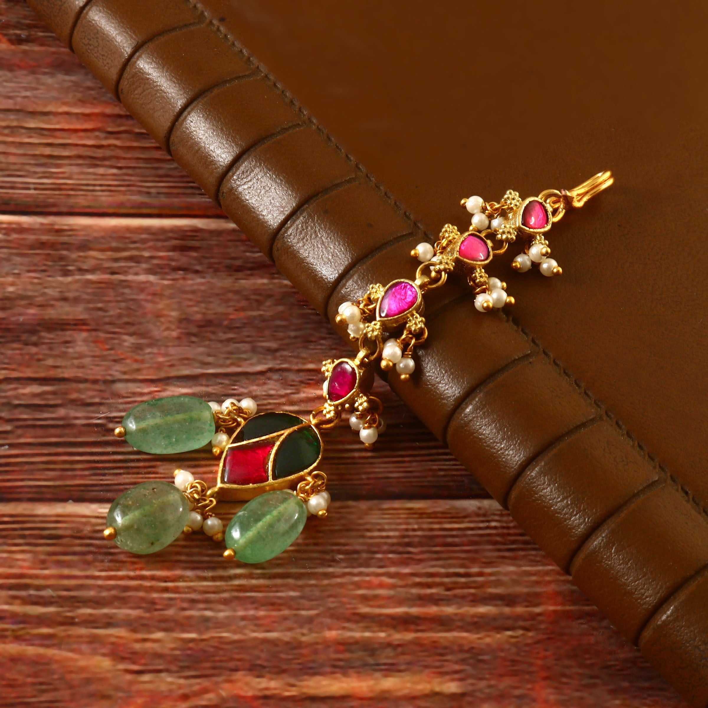 MT-119 - Jadau Kundan Mangtika with Emerald