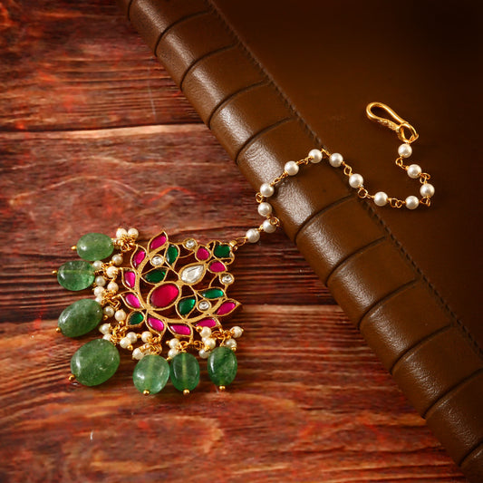 MT-120 - Jadau Kundan Mangtika with Emerald