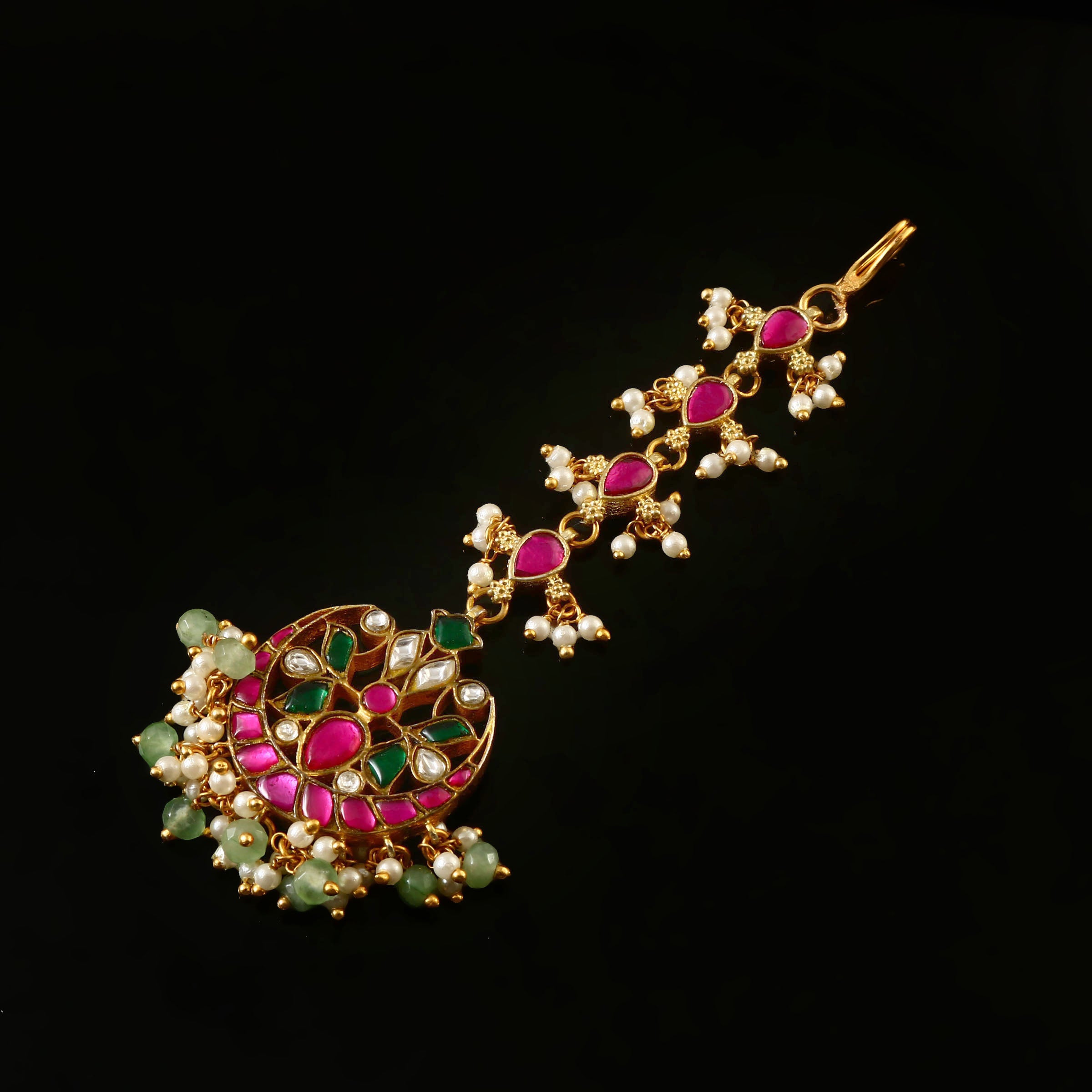 MT-121 - Jadau Kundan Mangtika with Emerald