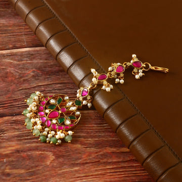 MT-121 - Jadau Kundan Mangtika with Emerald