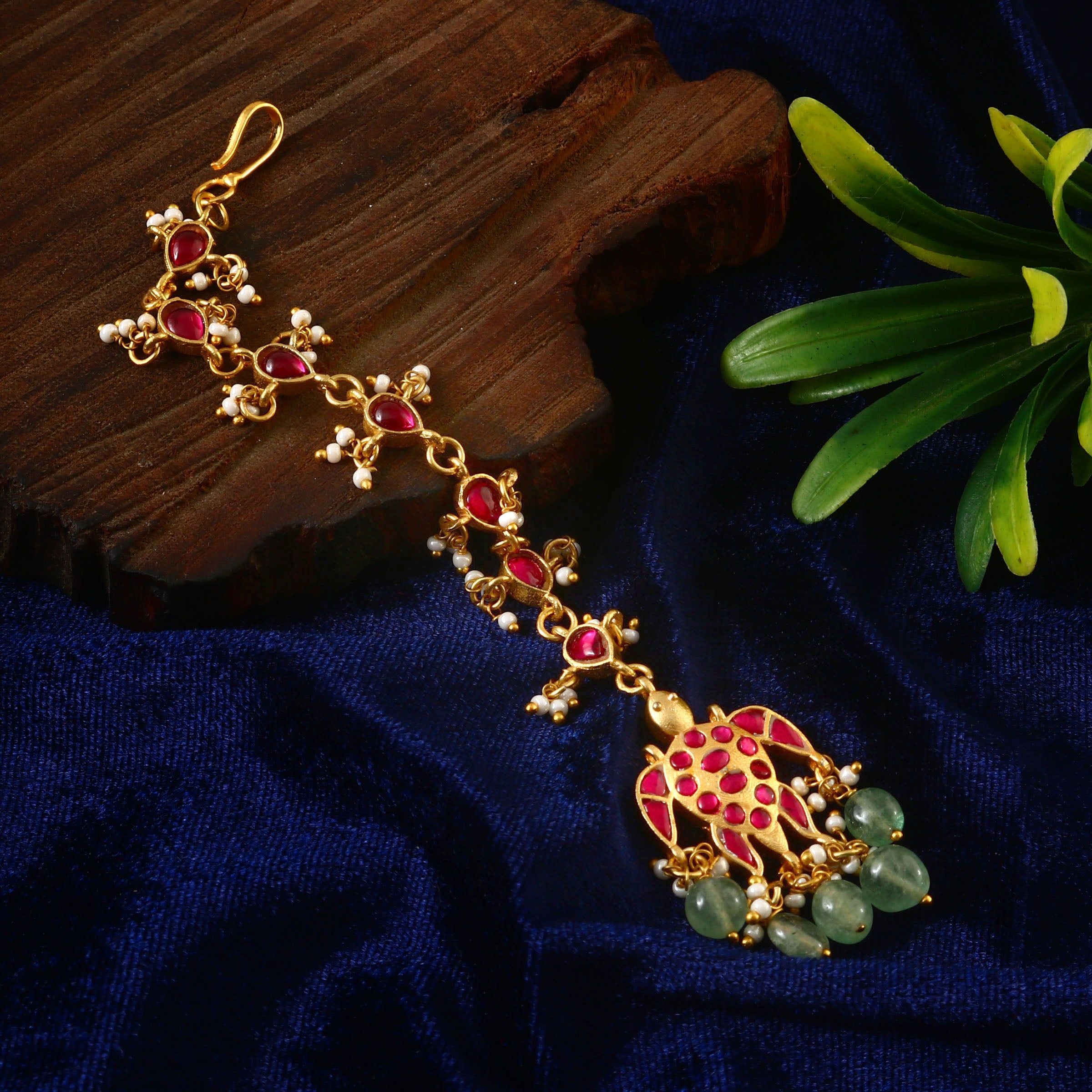 MT-122 - Jadau Kundan Mangtika with Emerald