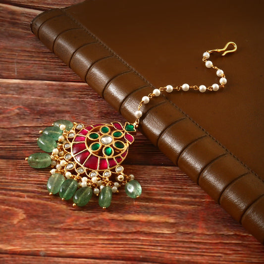 MT-123 - Jadau Kundan Mangtika with Emerald