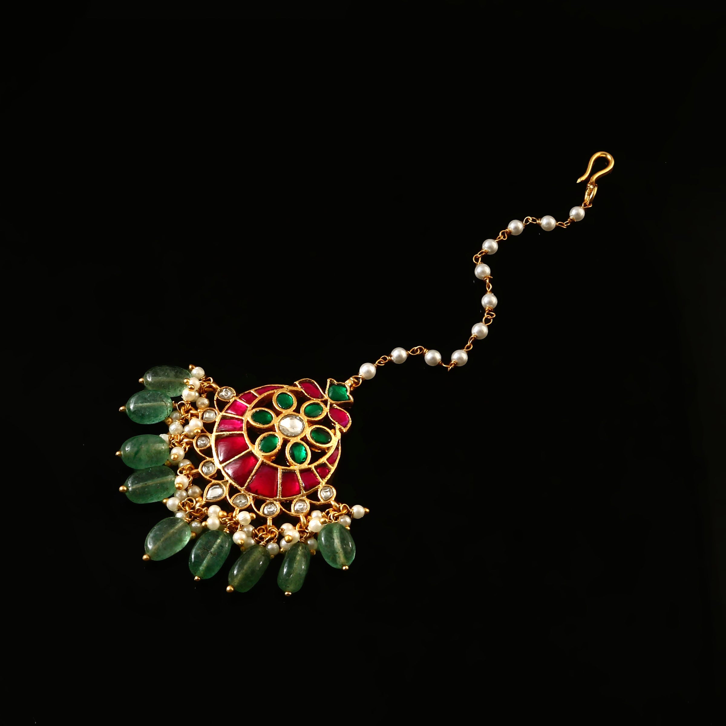 MT-123 - Jadau Kundan Mangtika with Emerald