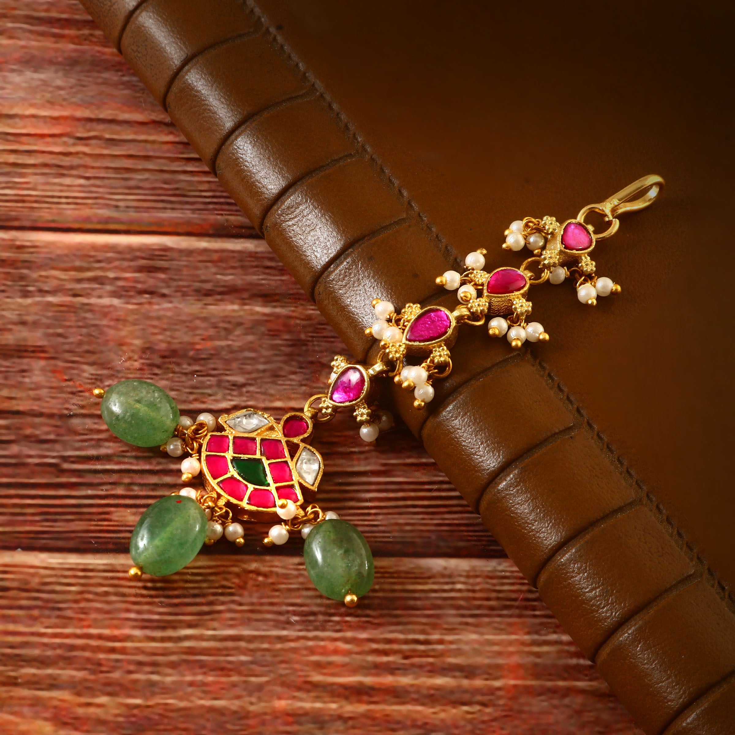 MT-124 - Jadau Kundan Mangtika with Emerald
