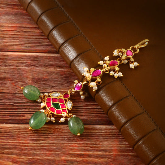 MT-124 - Jadau Kundan Mangtika with Emerald