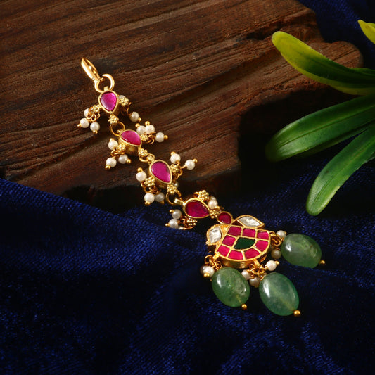 MT-124 - Jadau Kundan Mangtika with Emerald