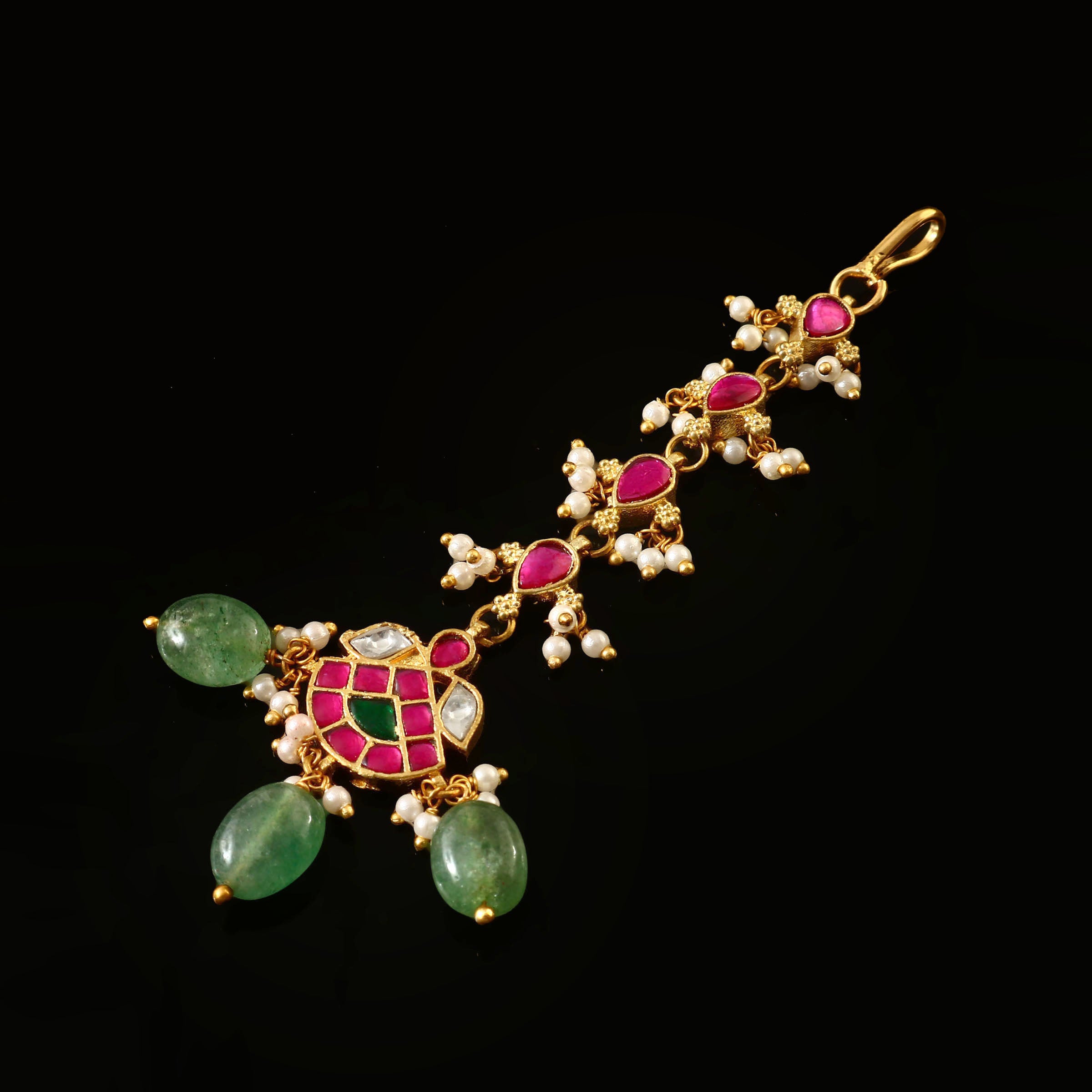 MT-124 - Jadau Kundan Mangtika with Emerald