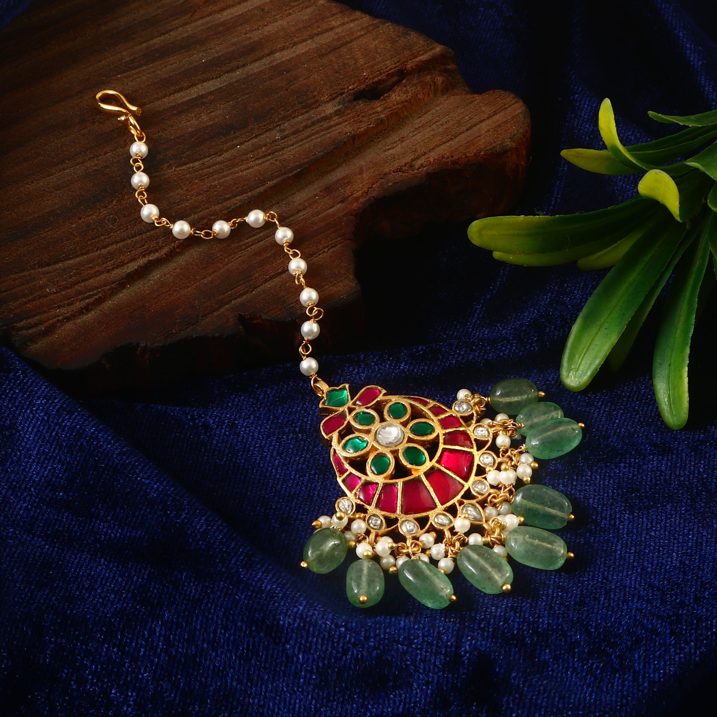 MT-125 - Jadau Kundan Mangtika with Emerald