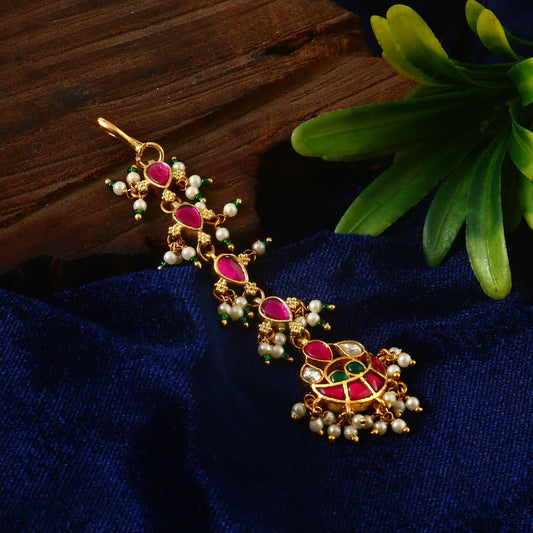 MT-127 - Jadau Kundan Mangtika with Emerald