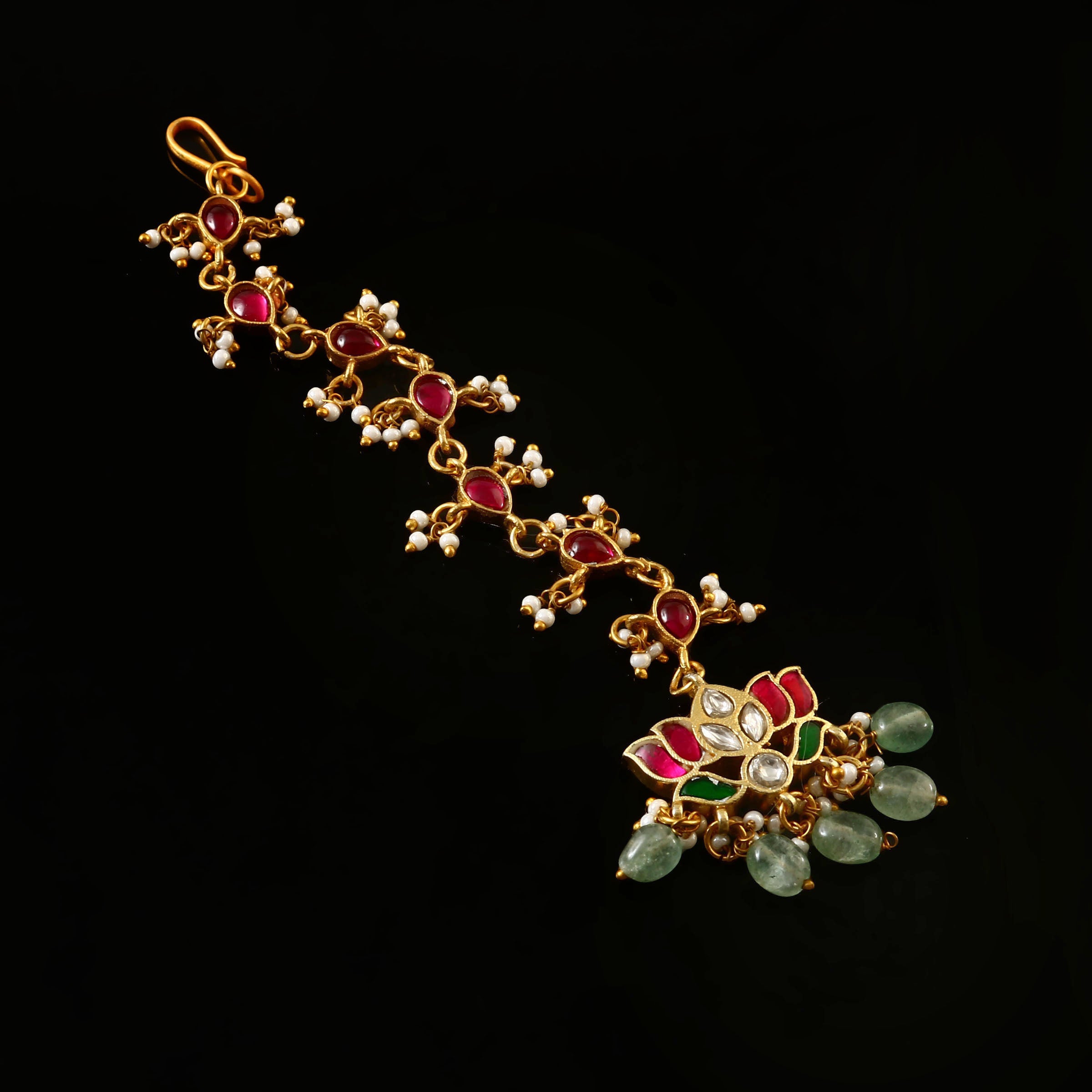 MT-128 - Jadau Kundan Mangtika with Emerald