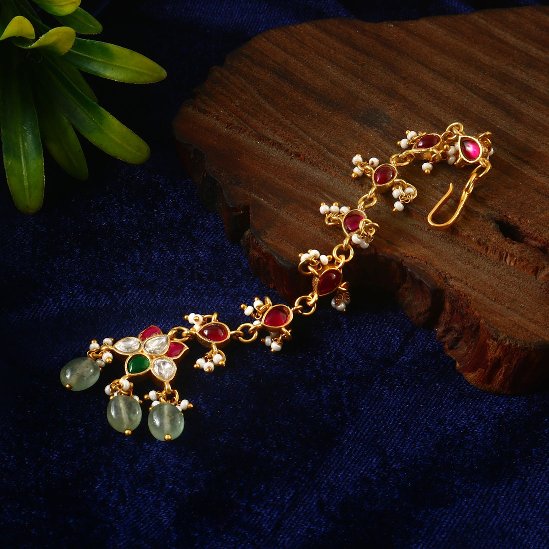 MT-129 - Jadau Kundan Mangtika with Emerald