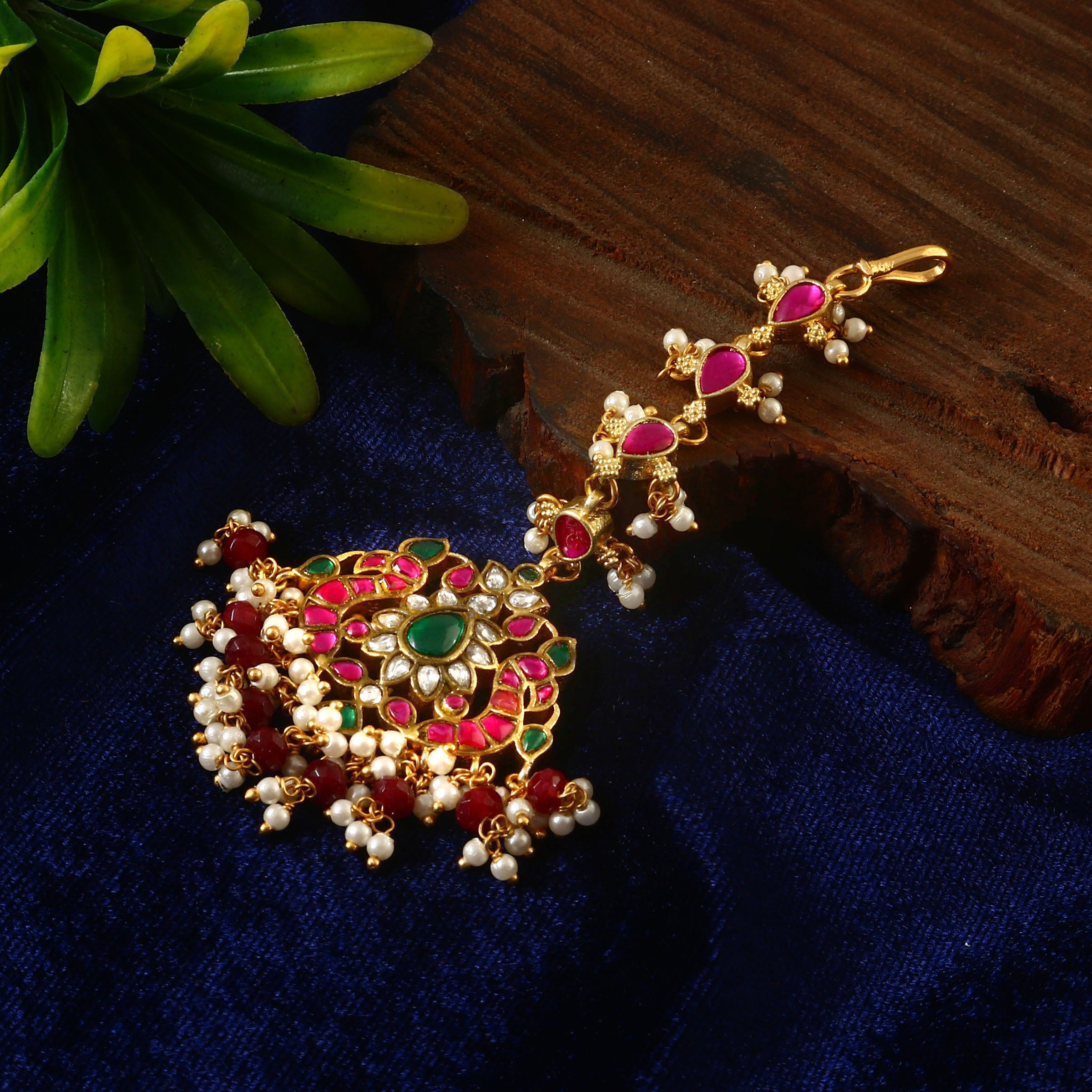 MT-130 - Jadau Kundan Mangtika with Emerald