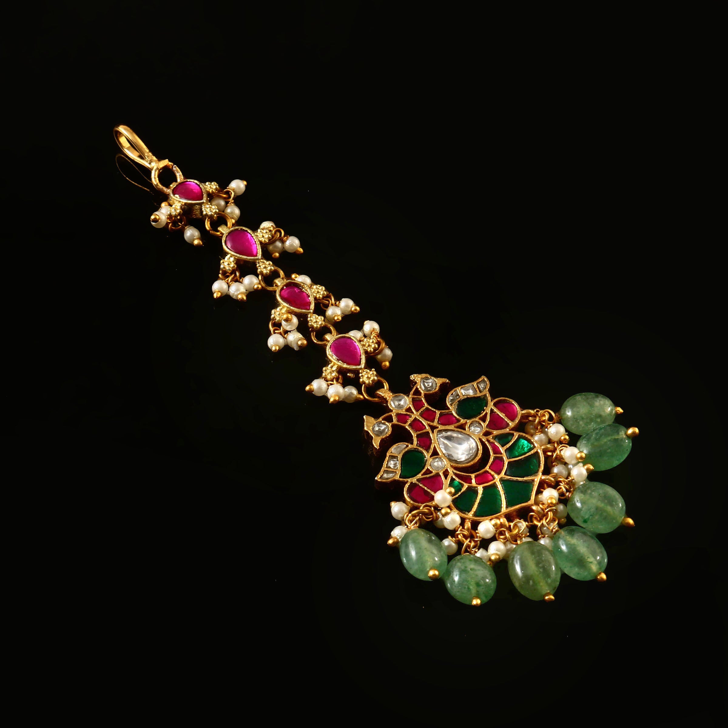 MT-131 - Jadau Kundan Mangtika with Emerald