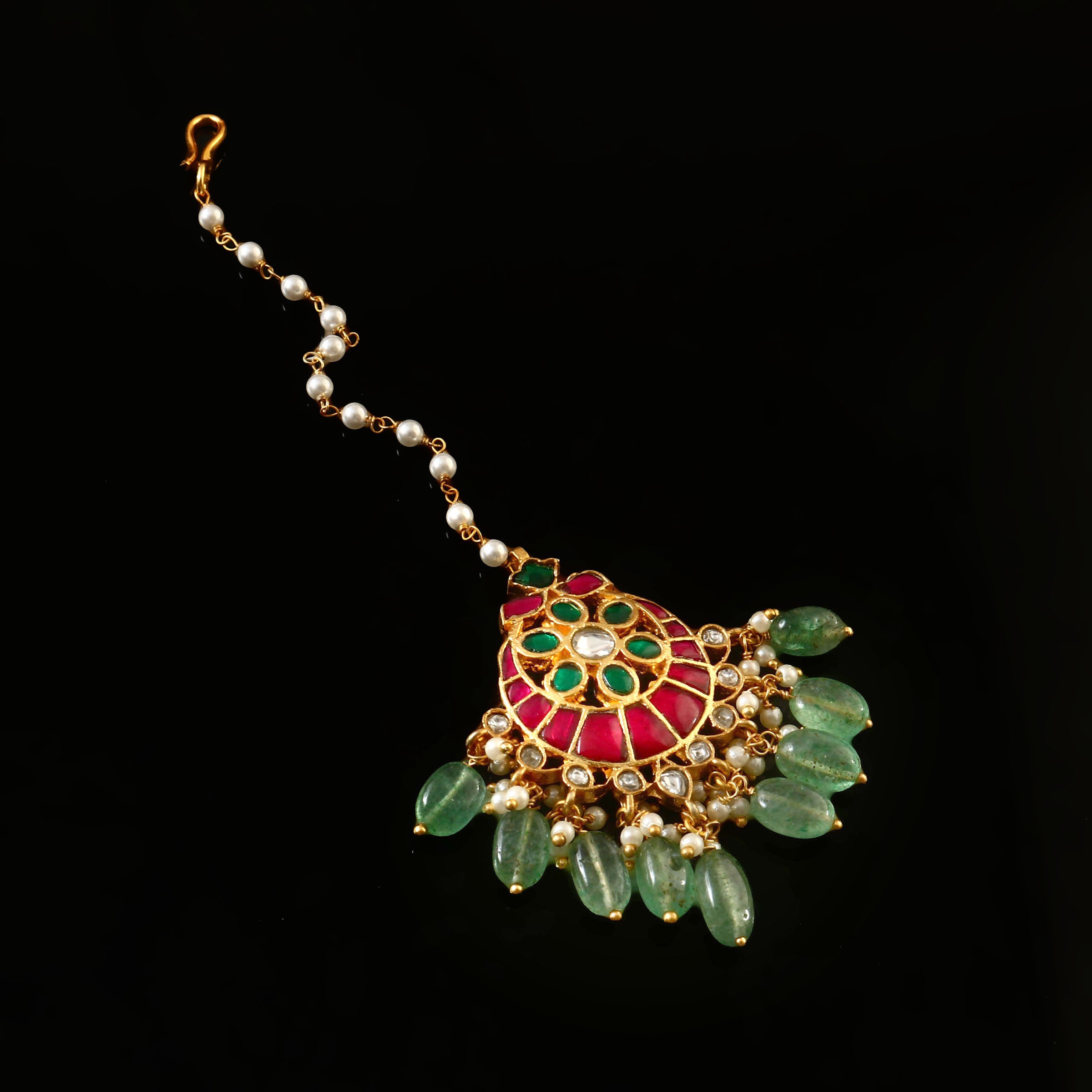 MT-132 - Jadau Kundan Mangtika with Emerald
