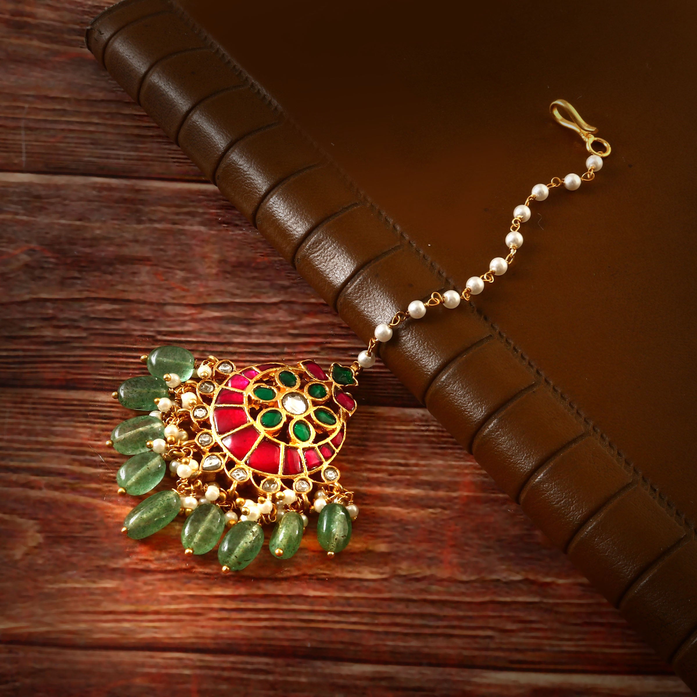 MT-132 - Jadau Kundan Mangtika with Emerald