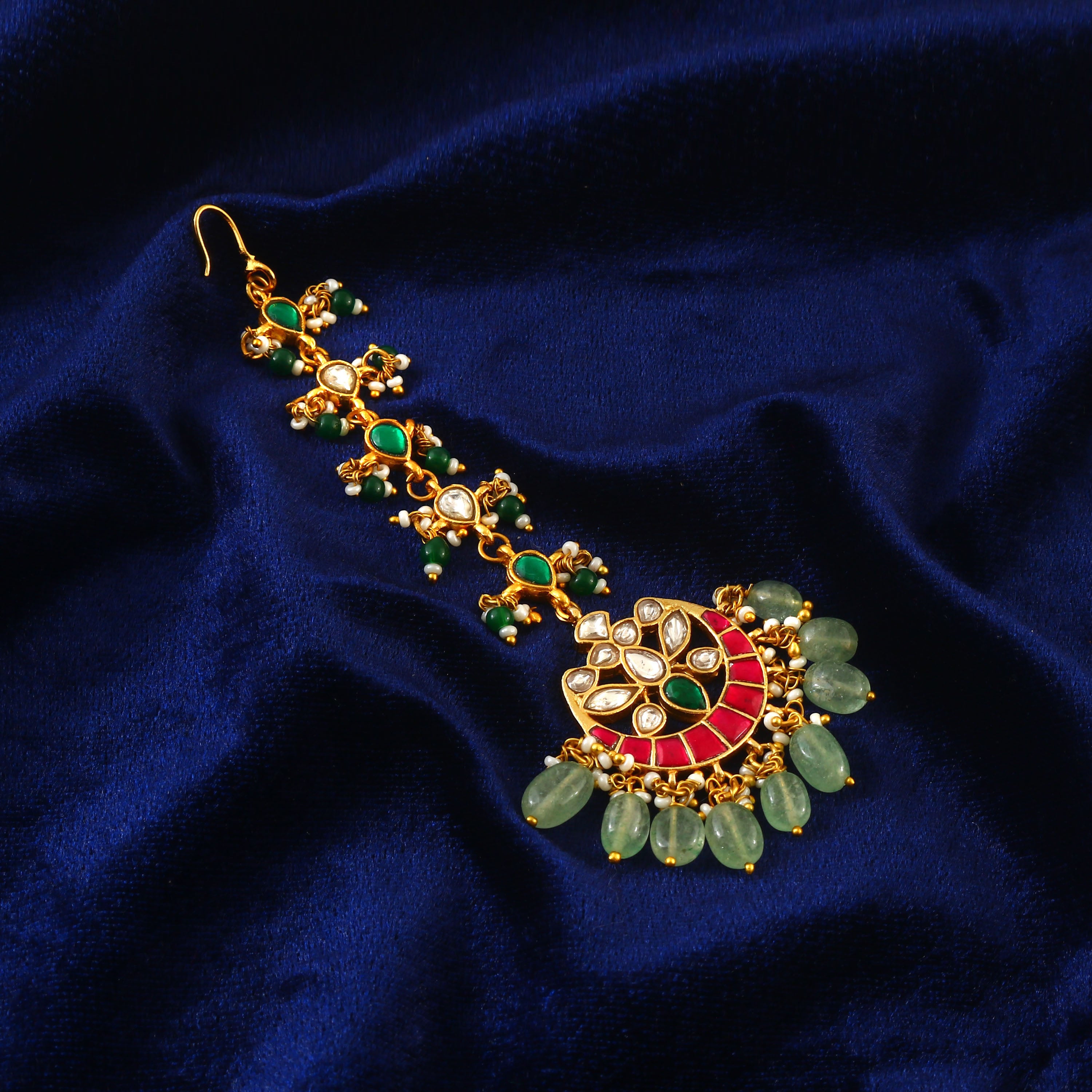 MT-133 - Jadau Kundan Mangtika with Emerald