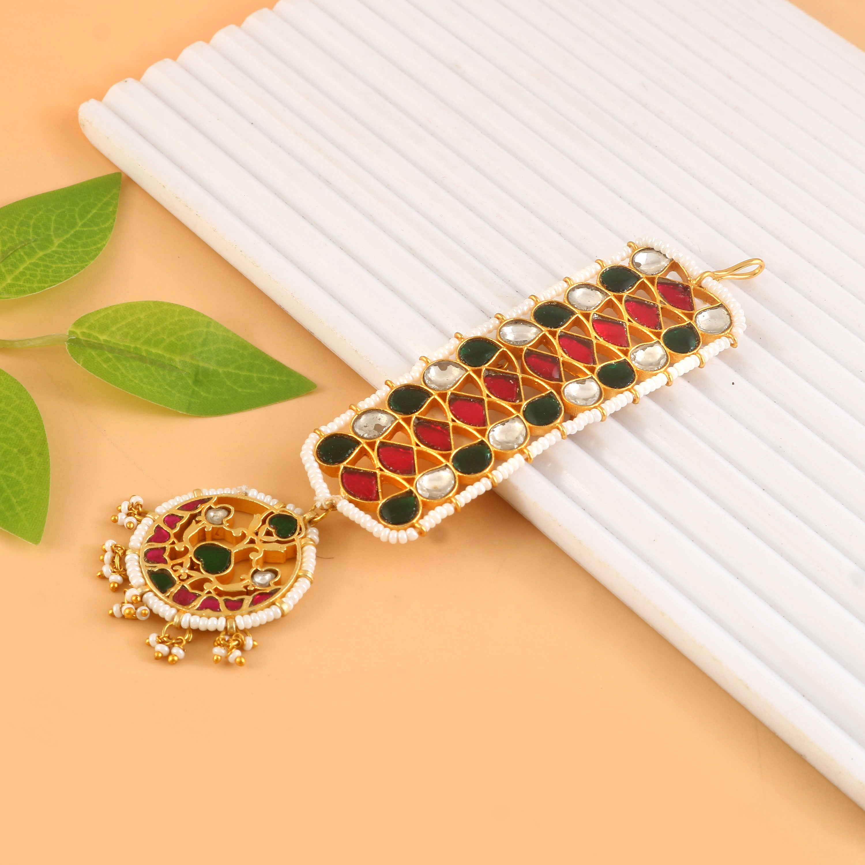 MT-134 - Jadau Kundan Mangtika with Emerald