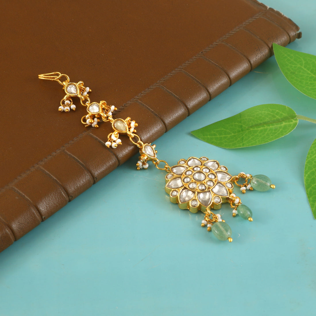MT-136 - Jadau Kundan Mangtika with Emerald