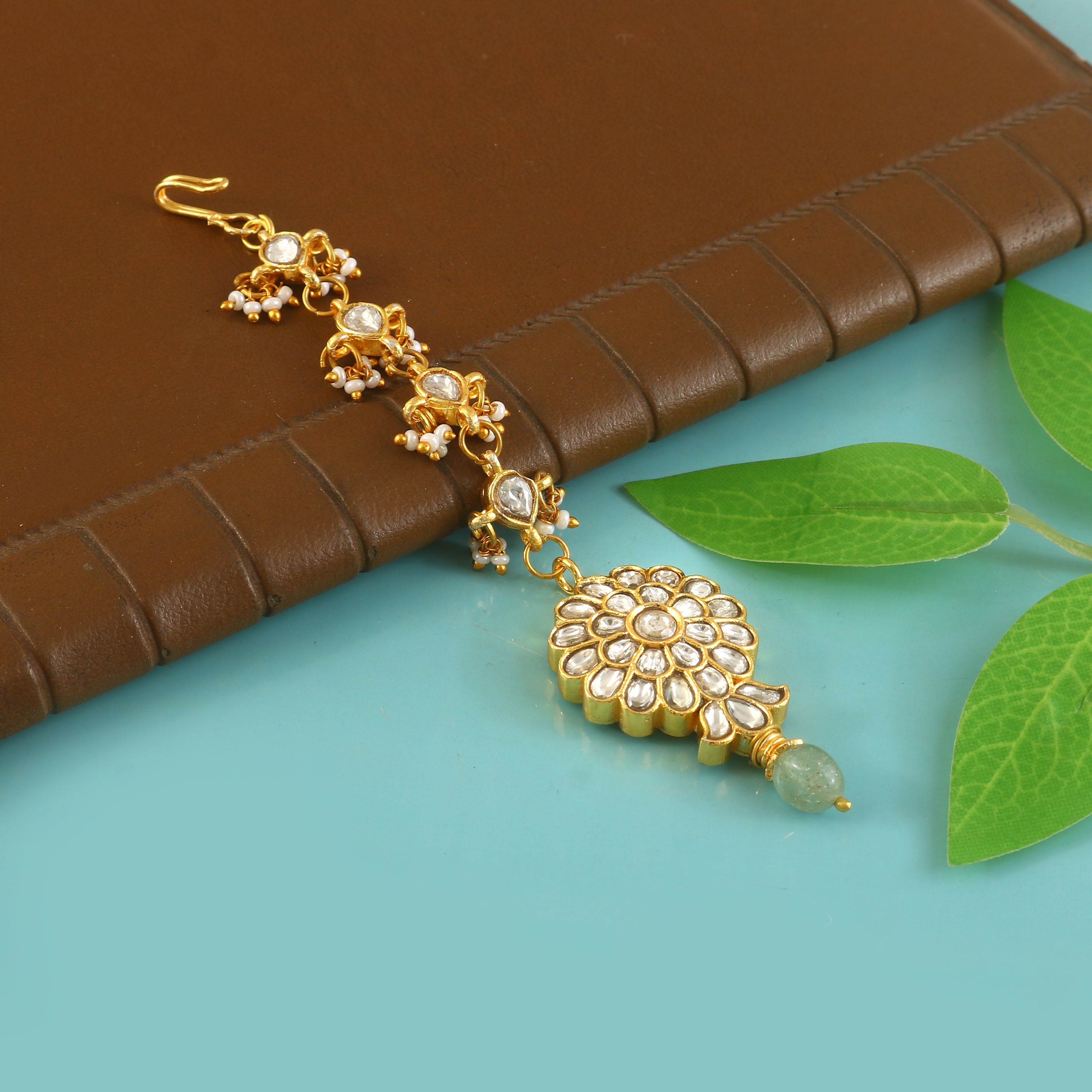 MT-139 - Jadau Kundan Mangtika with Emerald