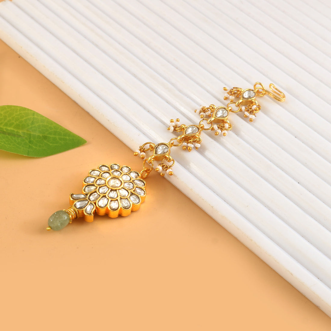 MT-139 - Jadau Kundan Mangtika with Emerald