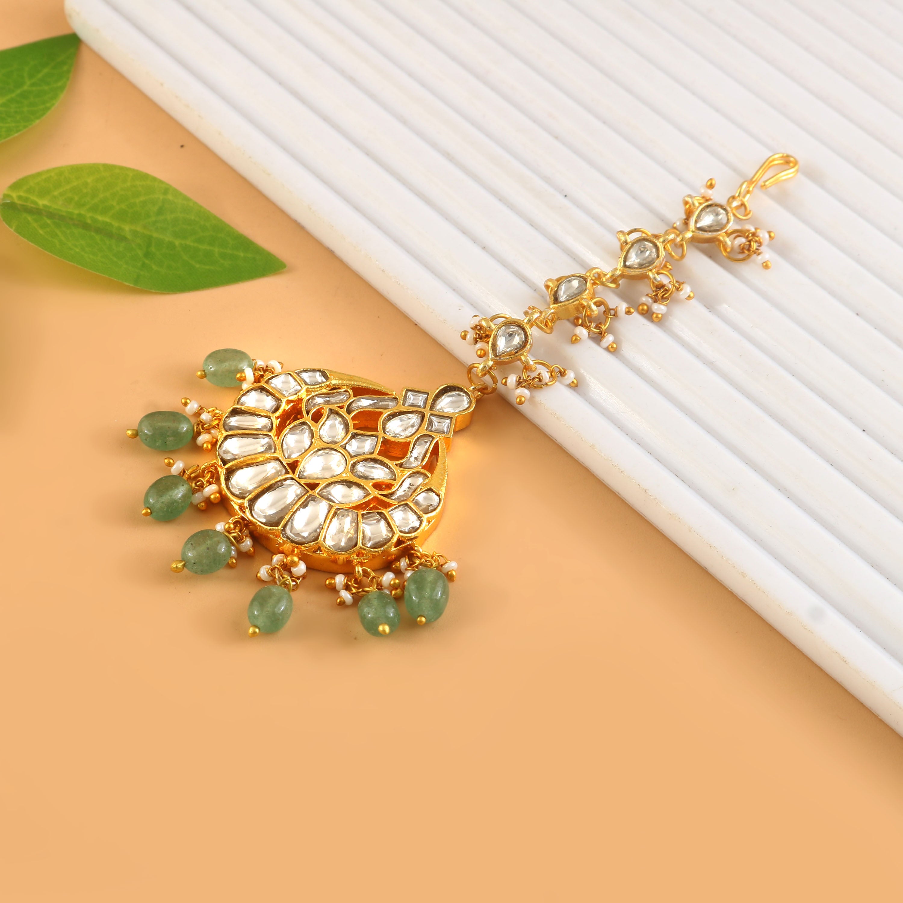 MT-140 - Jadau Kundan Mangtika with Emerald