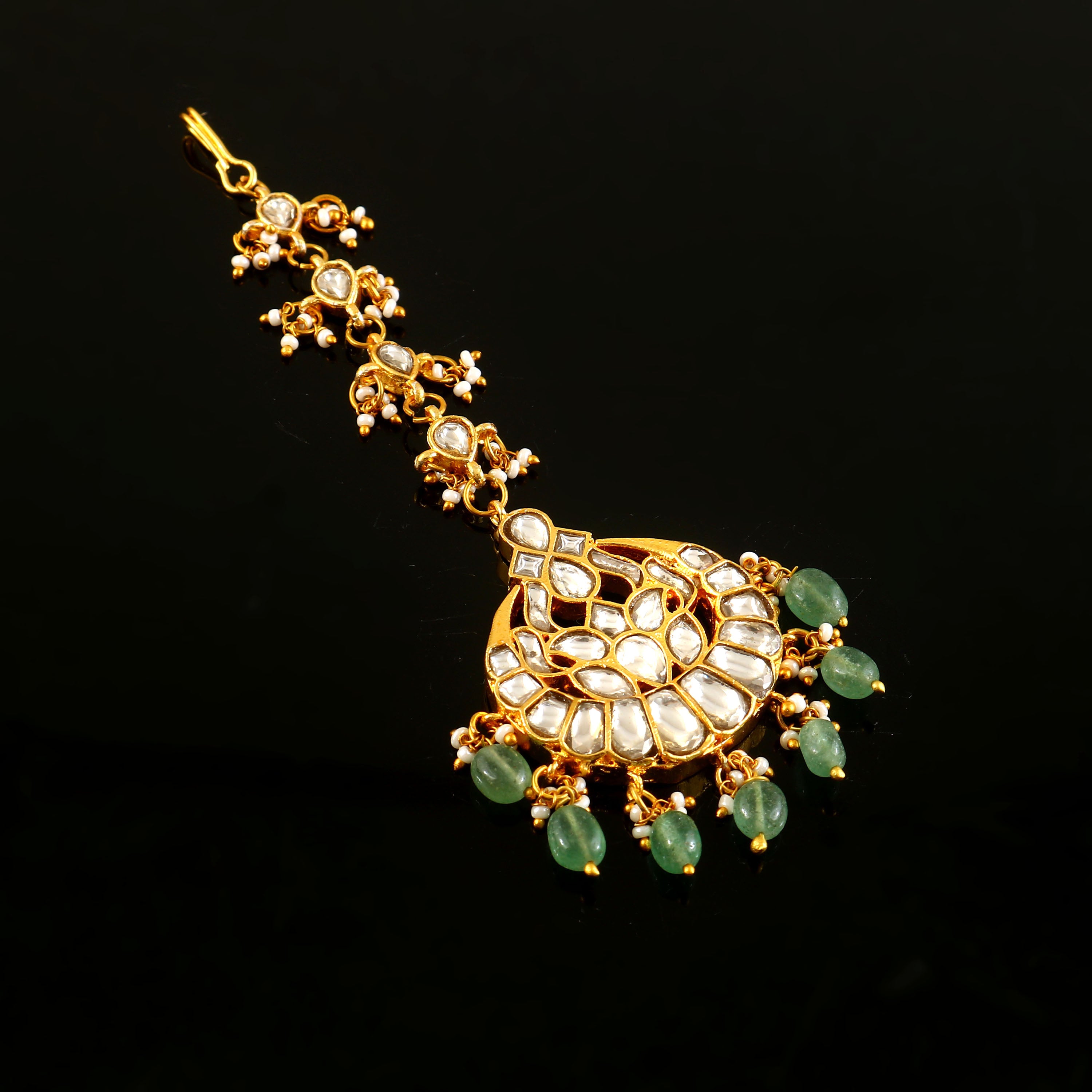 MT-140 - Jadau Kundan Mangtika with Emerald
