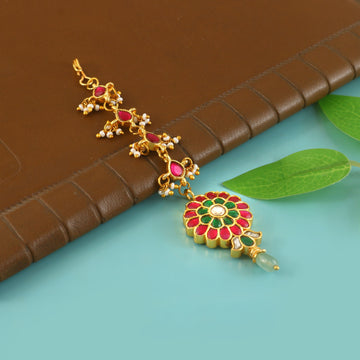 MT-141 - Jadau Kundan Mangtika with Emerald