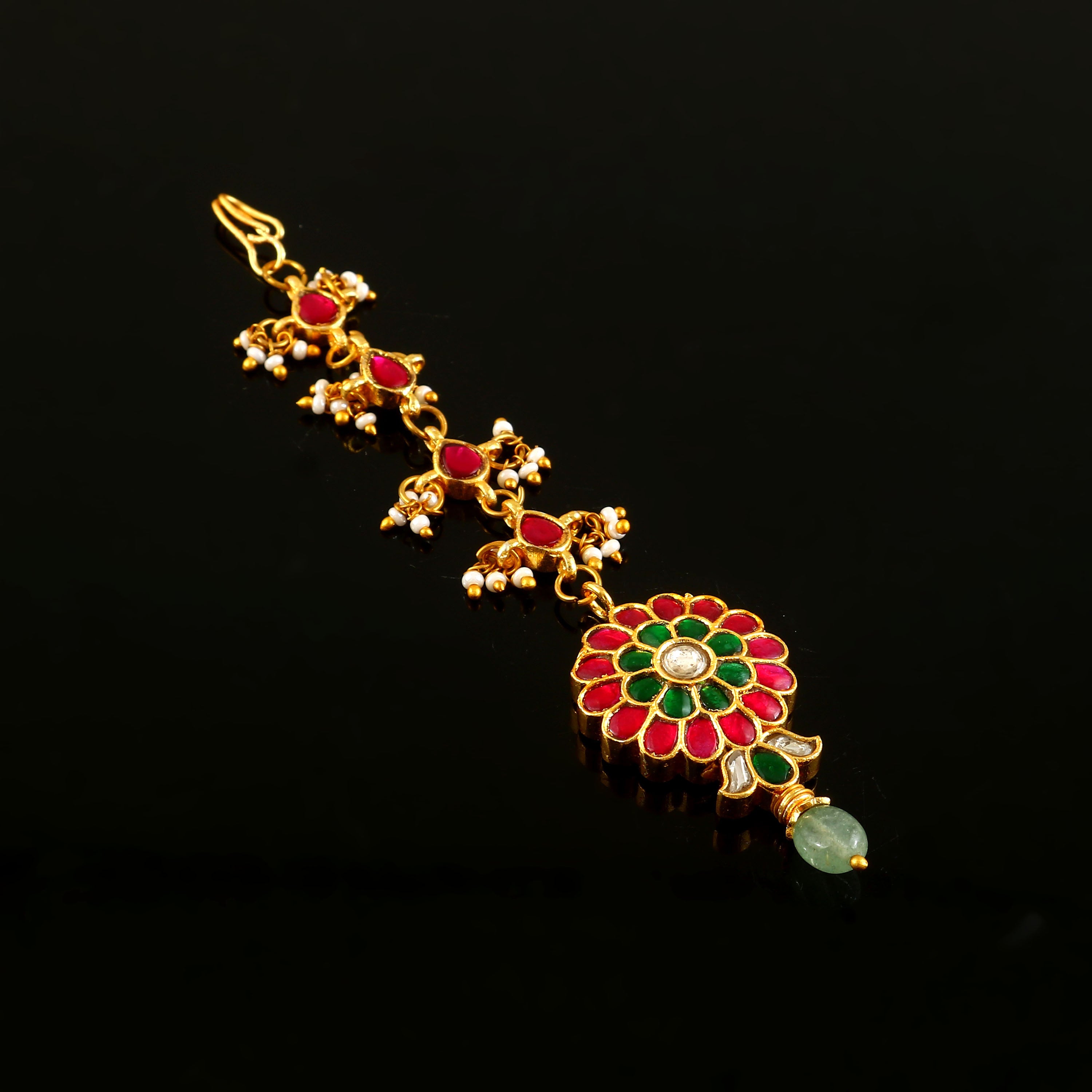 MT-141 - Jadau Kundan Mangtika with Emerald
