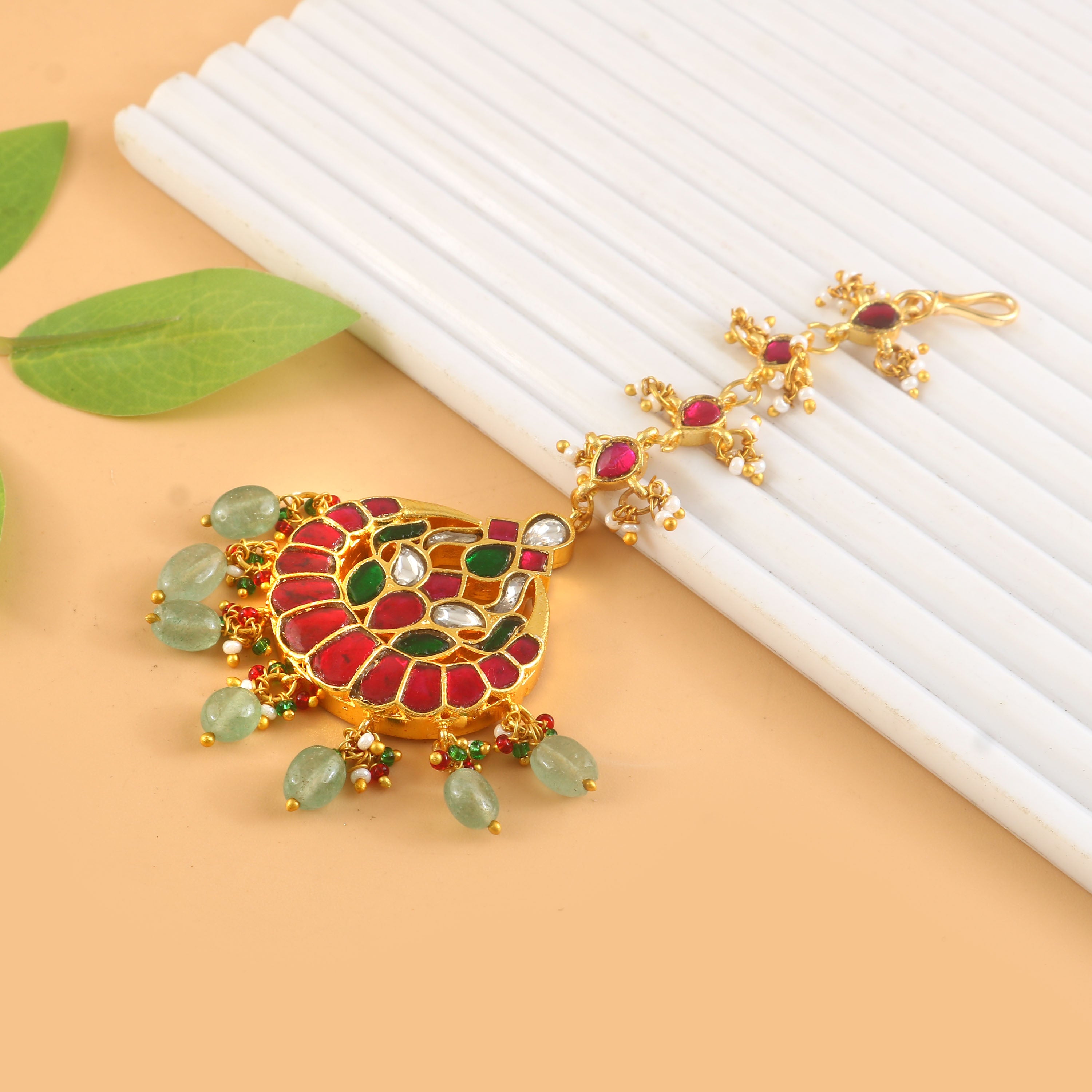 MT-142 - Jadau Kundan Mangtika with Emerald