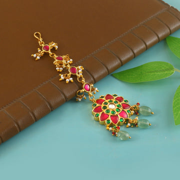 MT-144 - Jadau Kundan Mangtika with Emerald
