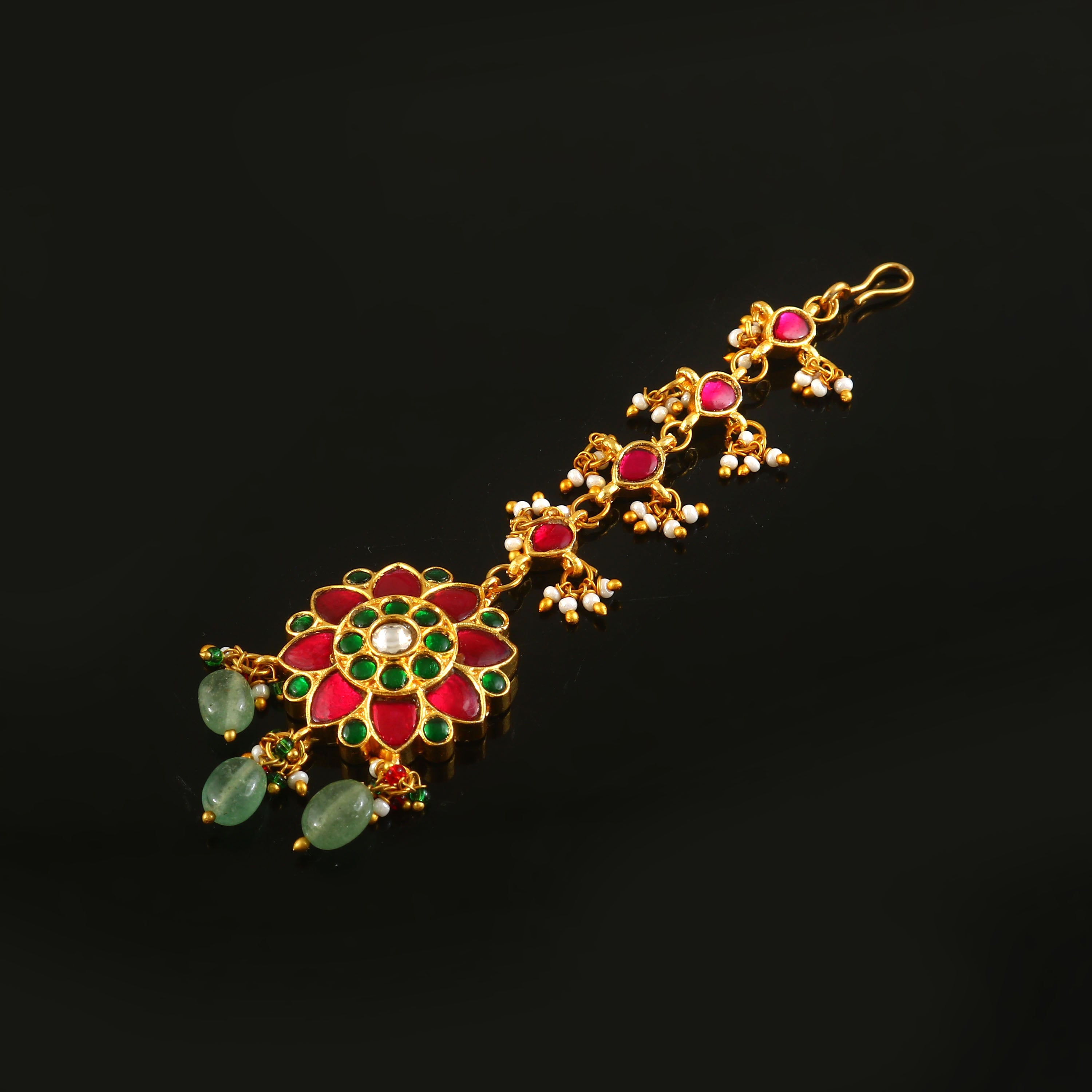 MT-144 - Jadau Kundan Mangtika with Emerald