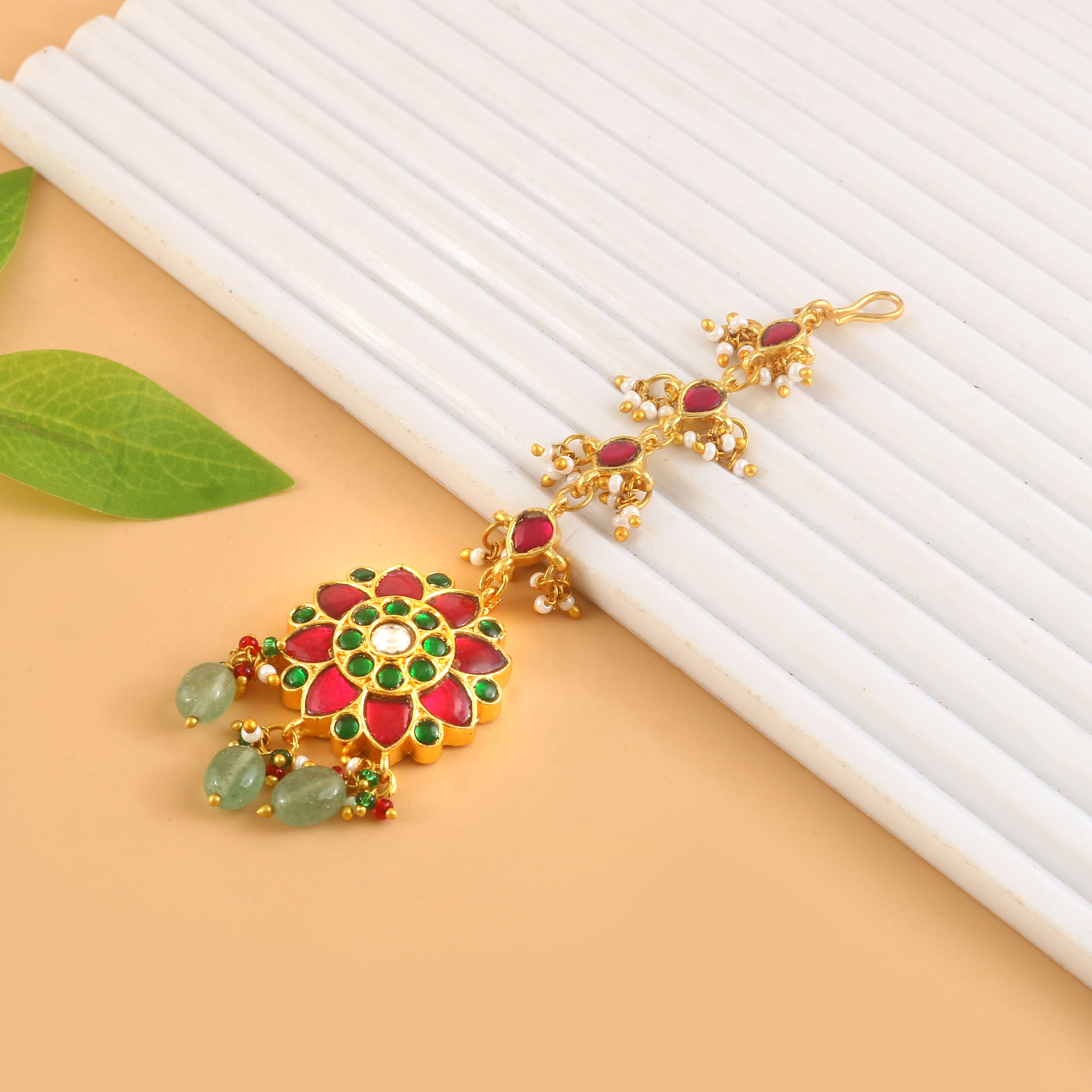 MT-144 - Jadau Kundan Mangtika with Emerald
